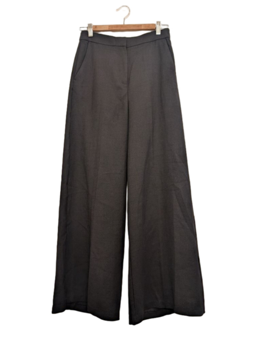 New Women's H&M Black Wide Leg Trousers M High Waisted Professional Work Wear